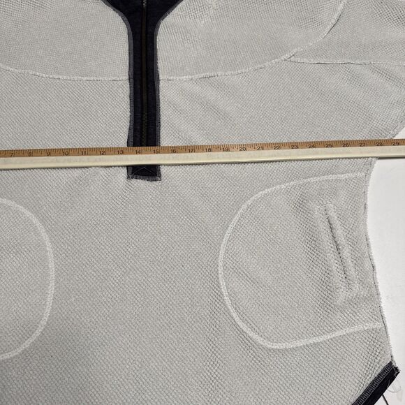 Free People L/XL Mountain Dreamin’ Reversible Fleece Cream Combo Gray 1/2 Zip - Picture 7 of 8